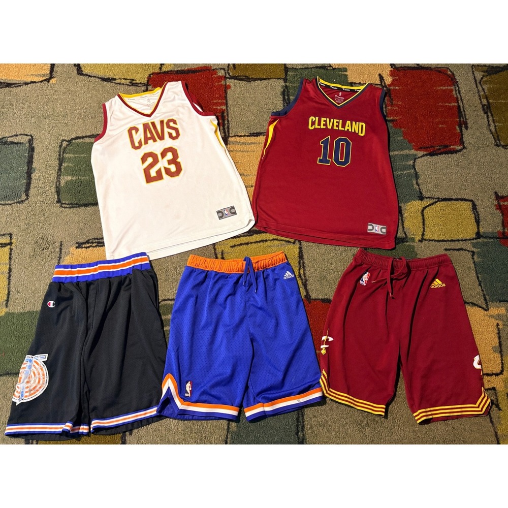 Cleveland Cavaliers Jersey/Shorts Lot 6 Lebron James Darius Garland Boys XL/L